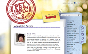 Sandy Robins - Articles on Pet Health Central